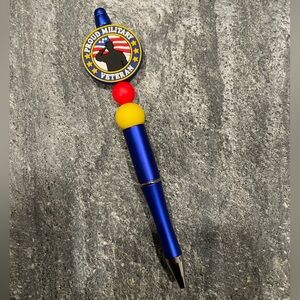 Handmade Beadable Military Veteran Pen